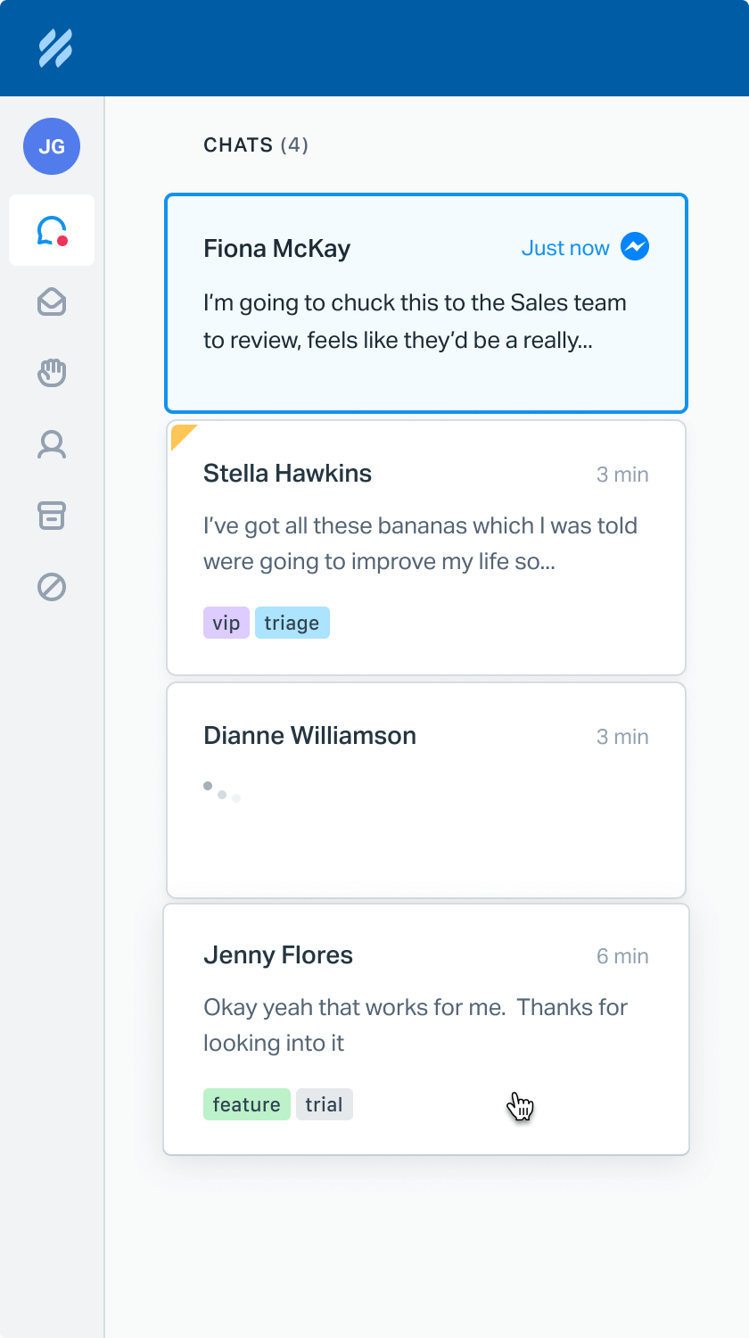 A whole new sidebar navigation for chat